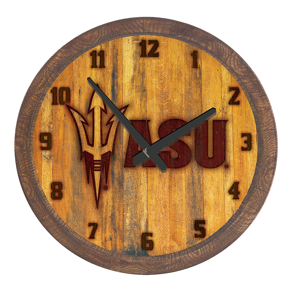 Arizona State Sun Devils: Branded "Faux" Barrel Top Wall Clock  
