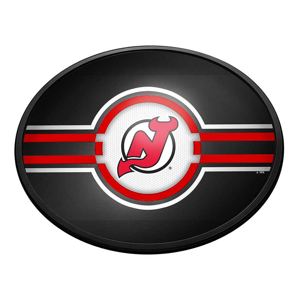 New Jersey Devils: Oval Slimline Lighted Wall Sign
