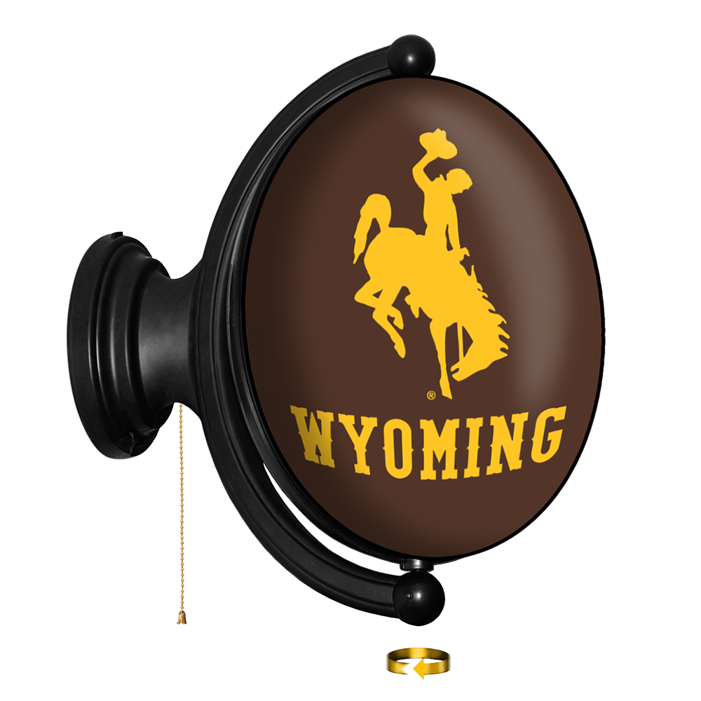 Wyoming Cowboys Original Oval Rotating Lighted Wall Sign