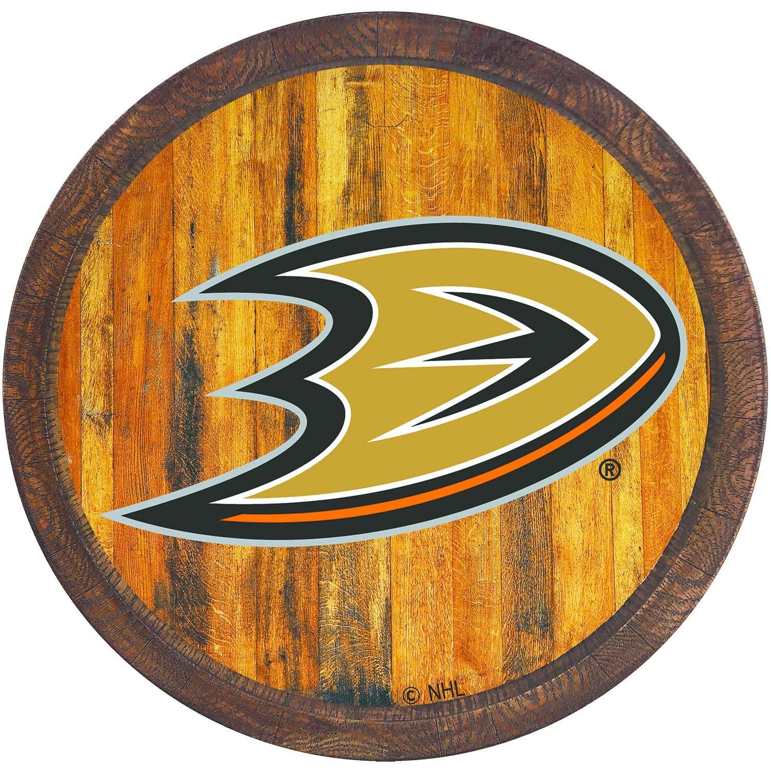 Anaheim Ducks "Faux" Barrel Top Sign  