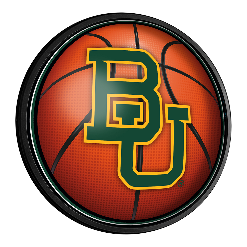 Baylor Bears Basketball - Round Slimline Lighted Wall Sign