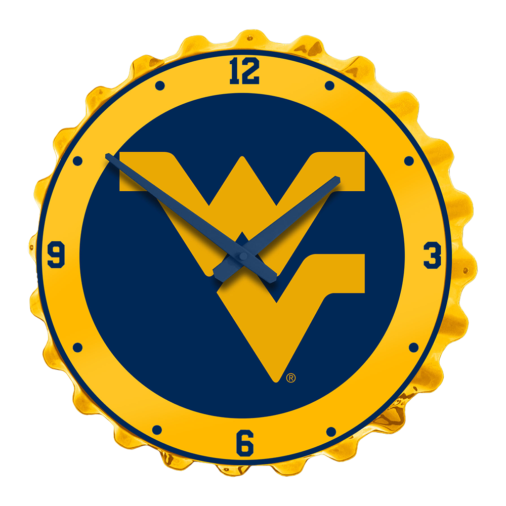 West Virginia Mountaineers: WV - Bottle Cap Wall Clock