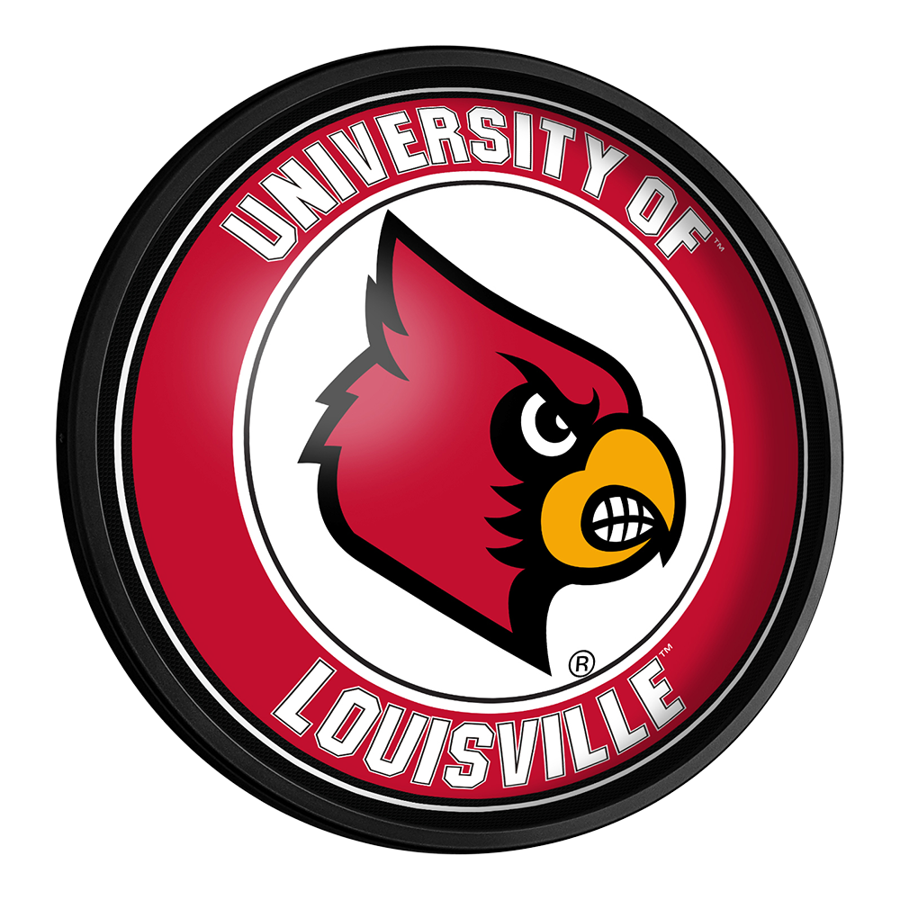 Louisville Cardinals: Round Slimline Lighted Wall Sign
