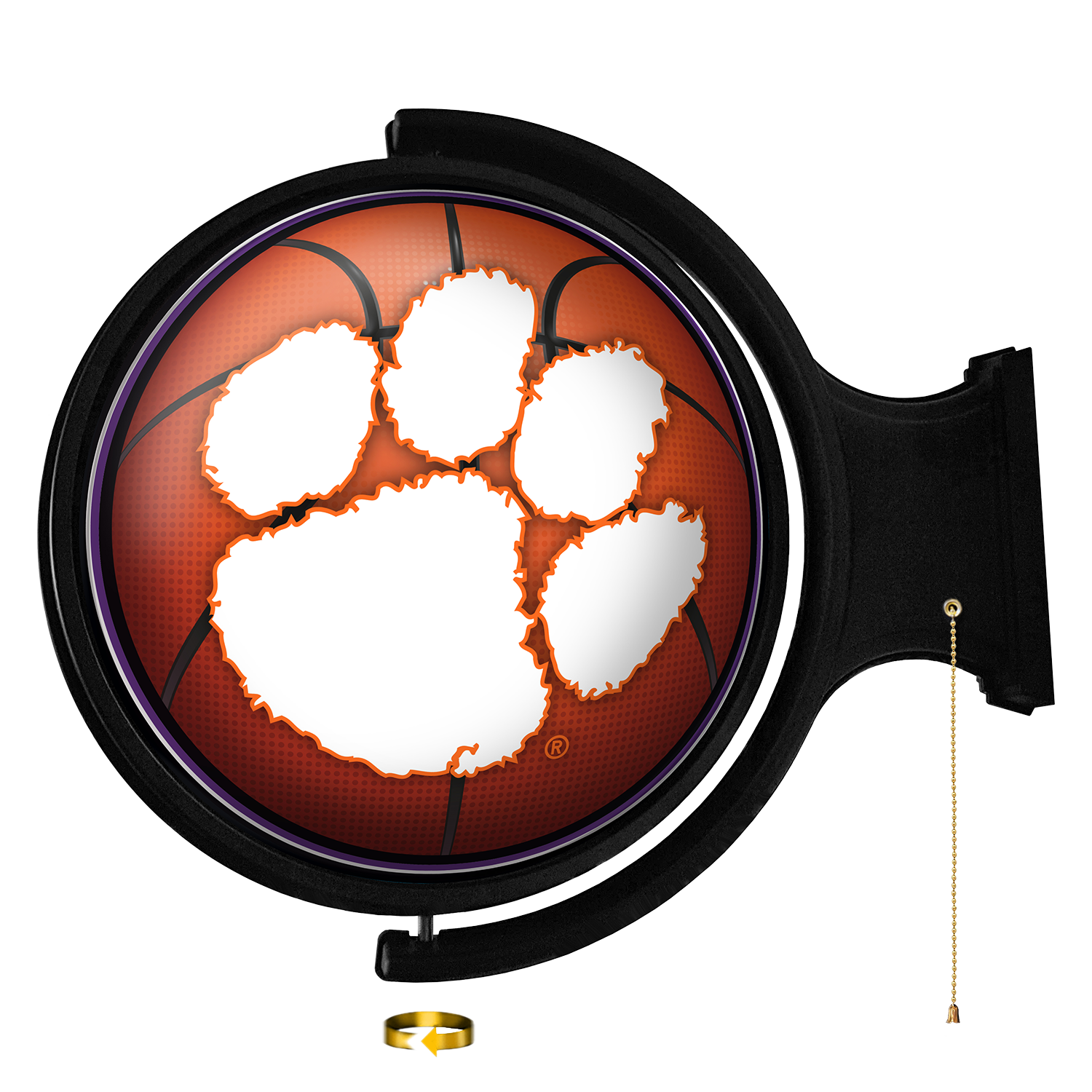 Clemson Tigers: Basketball - Original Round Rotating Lighted Wall Sign