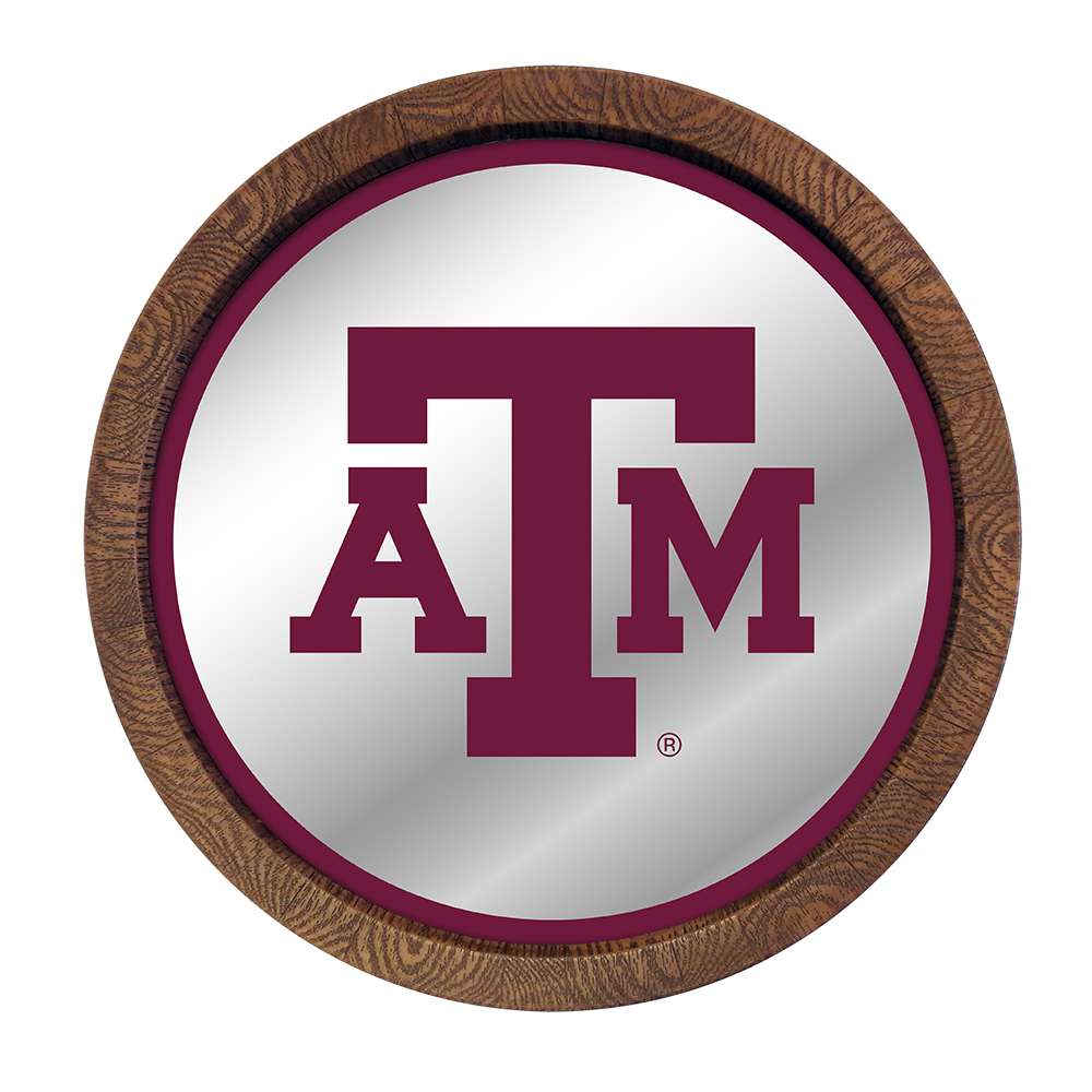 Texas A&M Aggies: "Faux" Barrel Top Mirrored Wall Sign  