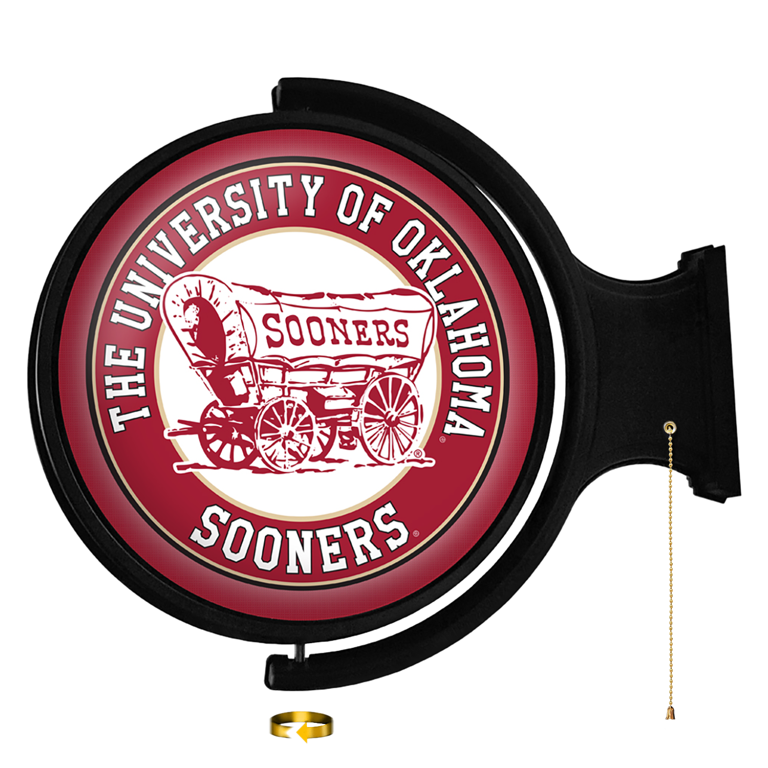 Oklahoma Sooners: Schooner - Original Round Rotating Lighted Wall Sign