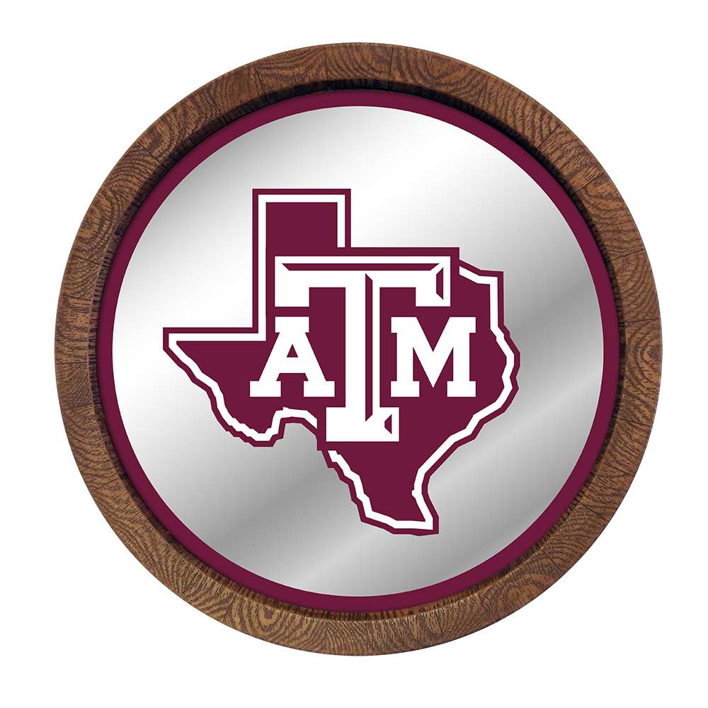 Texas A&M Aggies: Texas - "Faux" Barrel Top Mirrored Wall Sign  