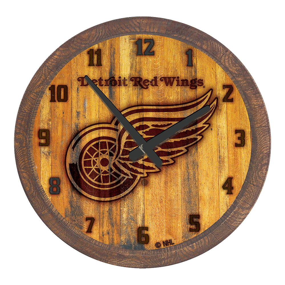 Detroit Red Wings Branded "Faux" Barrel Top Wall Clock  