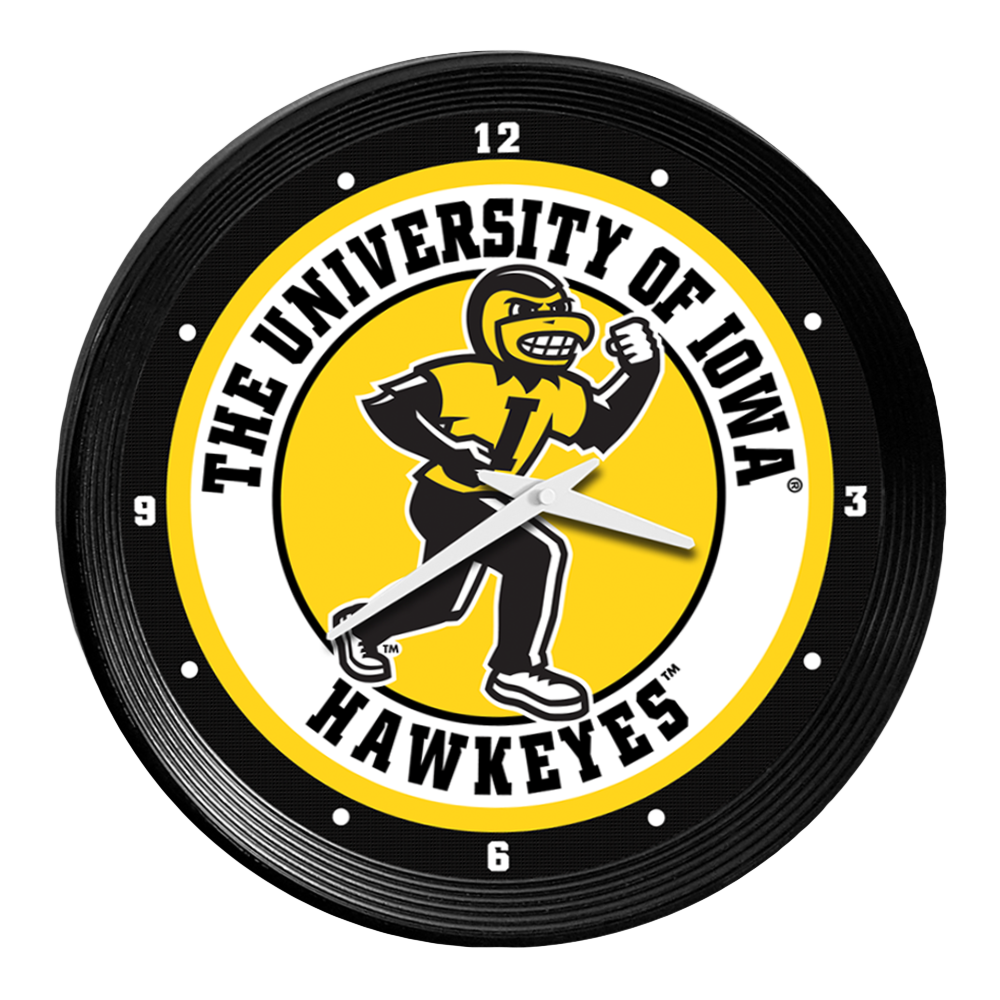 Iowa Hawkeyes: Herky - Ribbed Frame Wall Clock