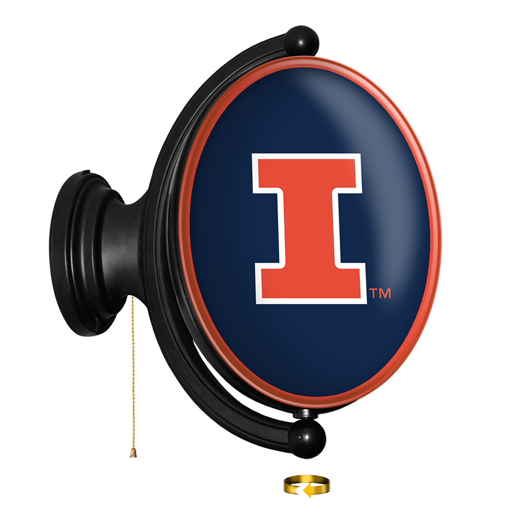 Illinois Fighting Illini Original Oval Rotating Lighted Wall Sign