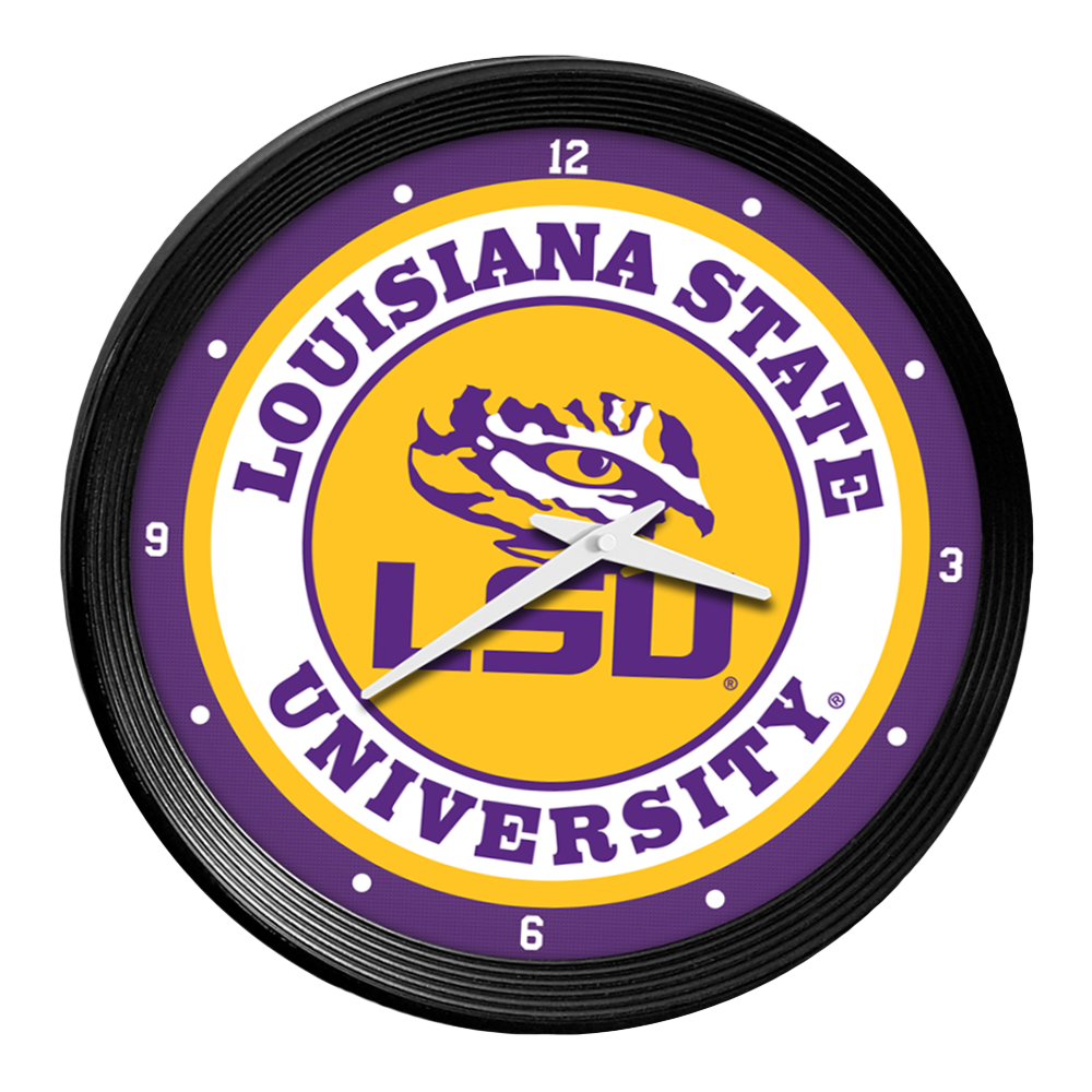 LSU Tigers: Ribbed Frame Wall Clock