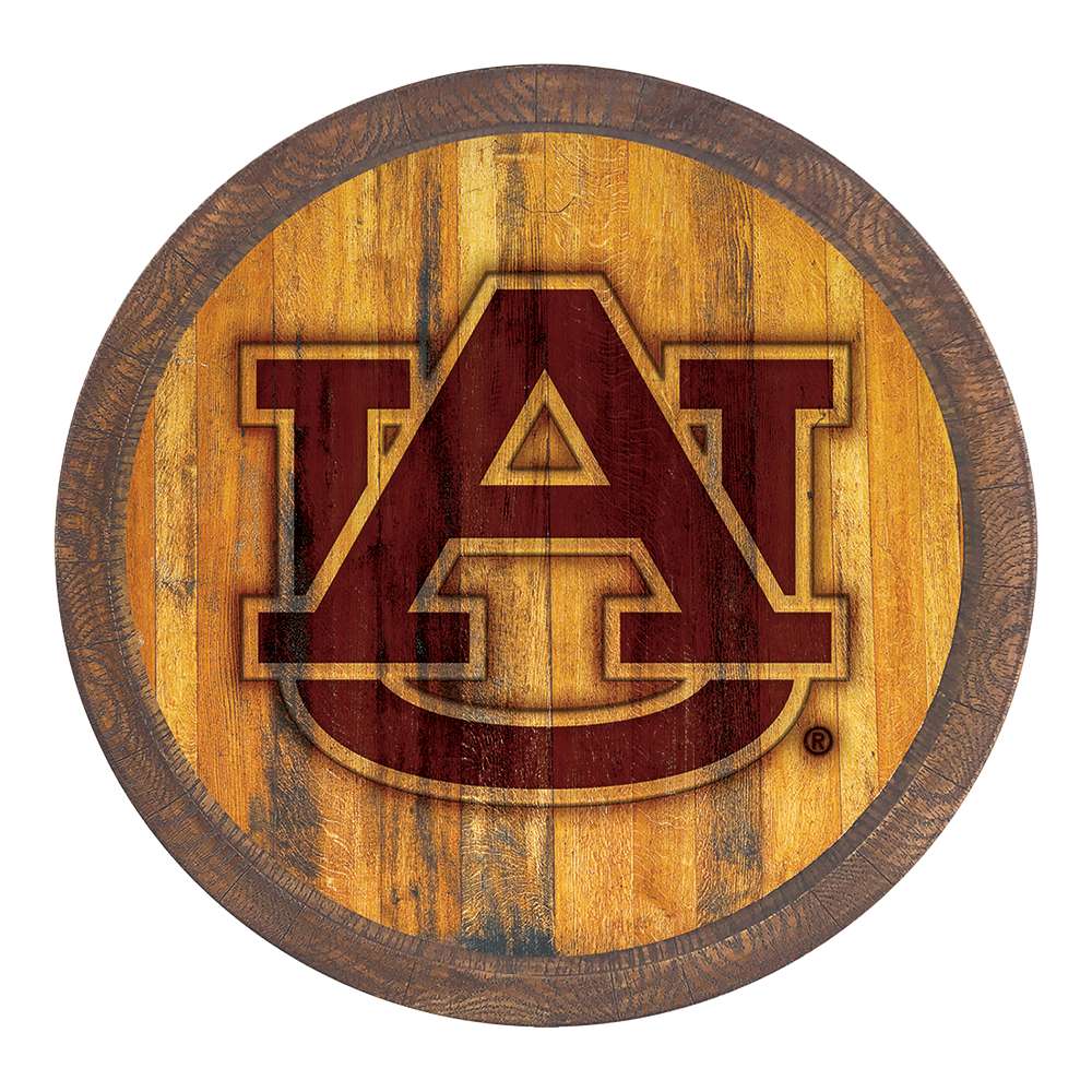 Auburn Tigers: Logo - Branded "Faux" Barrel Top Sign  