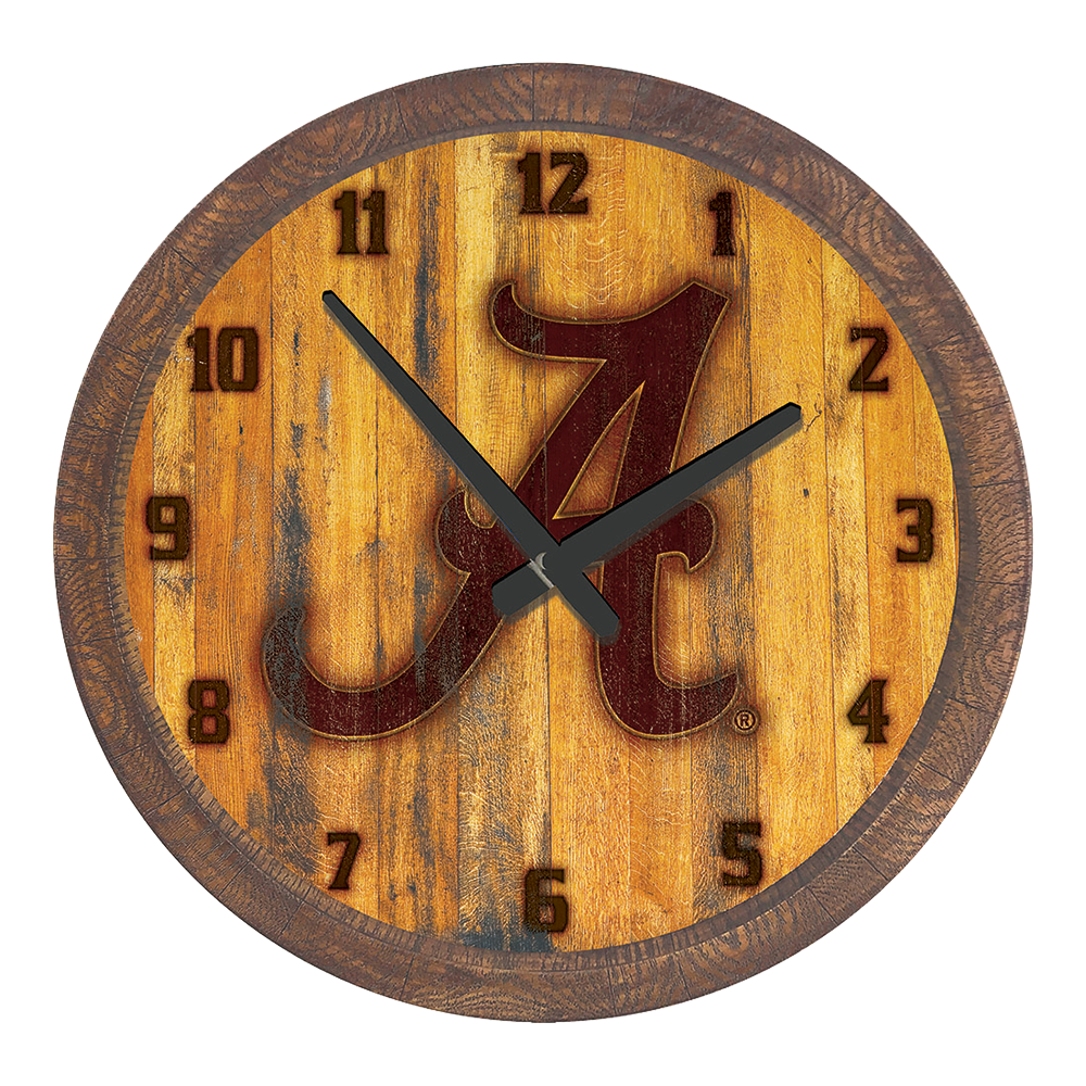 Alabama Crimson Tide: Branded "Faux" Barrel Top Wall Clock  