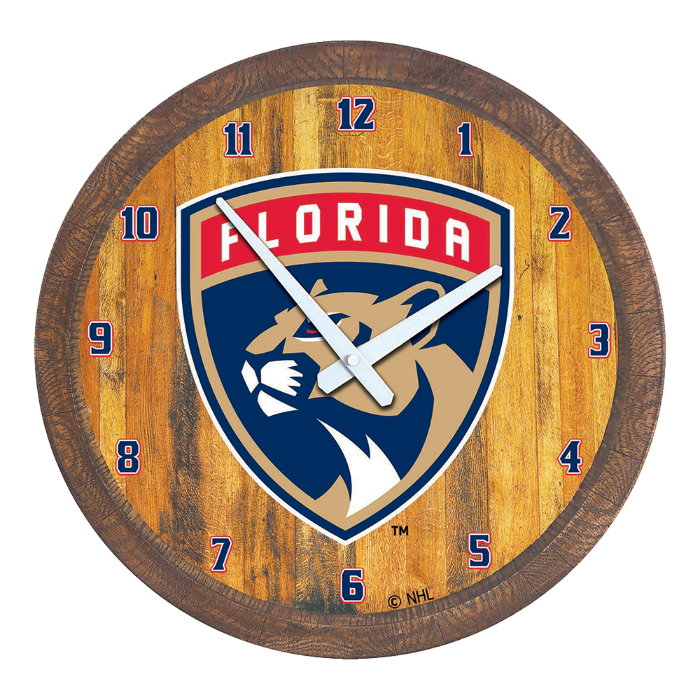 Florida Panthers "Faux" Barrel Top Wall Clock  