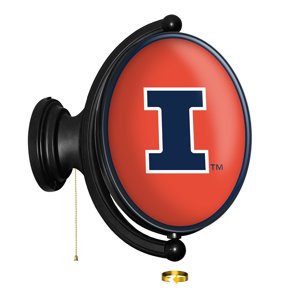 Illinois Fighting Illini Original Oval Rotating Lighted Wall Sign