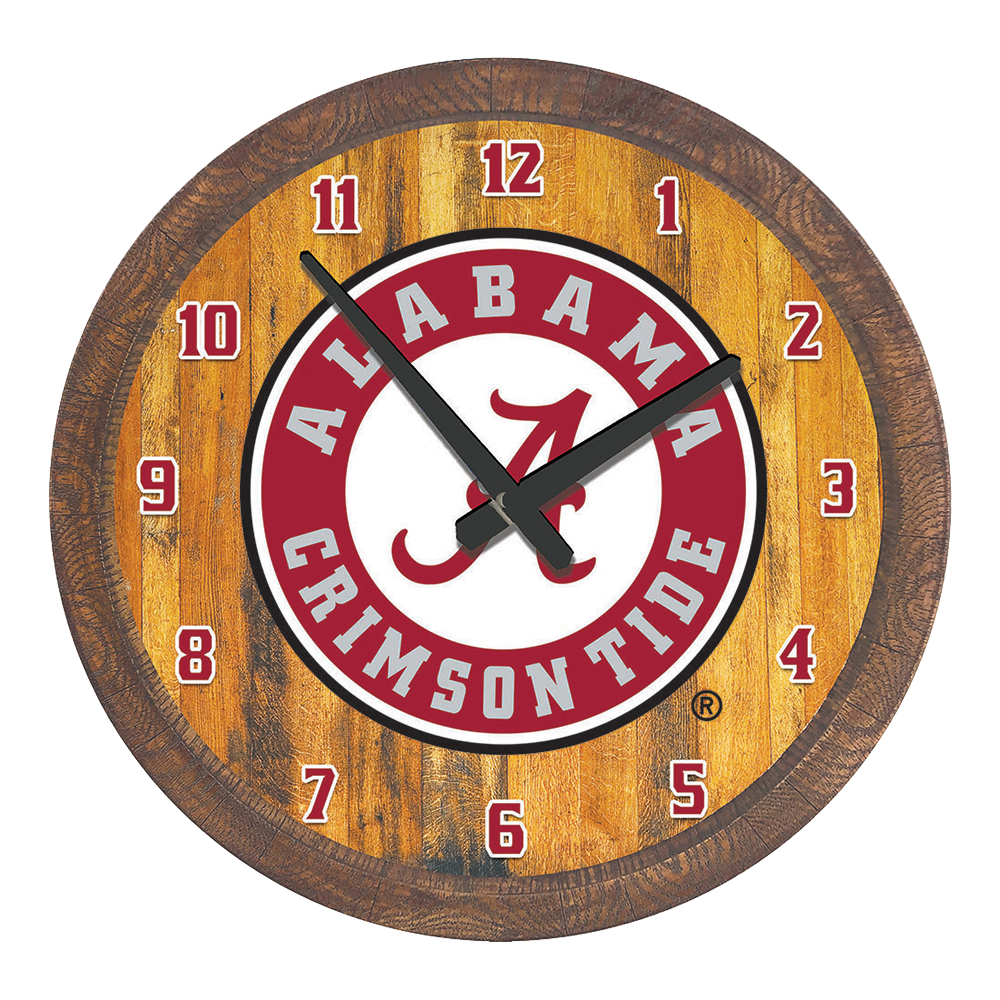 Alabama Crimson Tide: Seal - "Faux" Barrel Top Wall Clock  