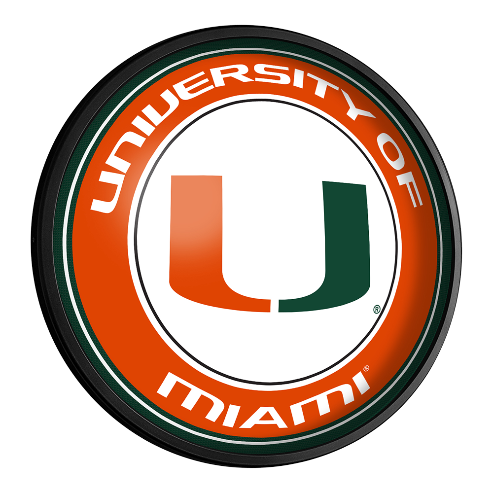 Miami Hurricanes: Round Slimline Lighted Wall Sign