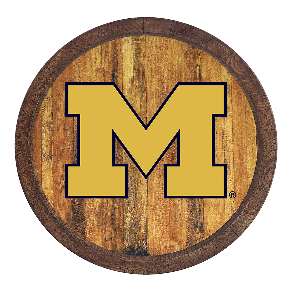 Michigan Wolverines: "Faux" Barrel Top Sign  