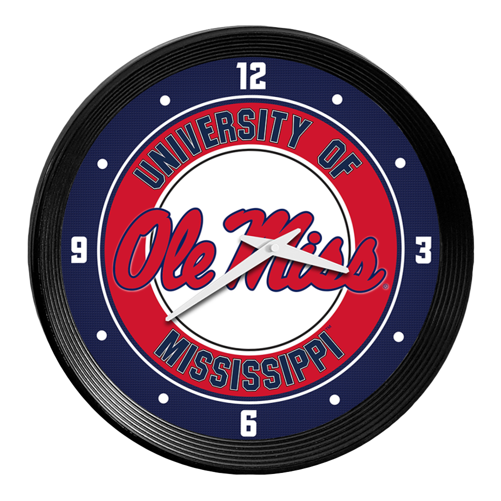 Ole Miss Rebels: Ribbed Frame Wall Clock