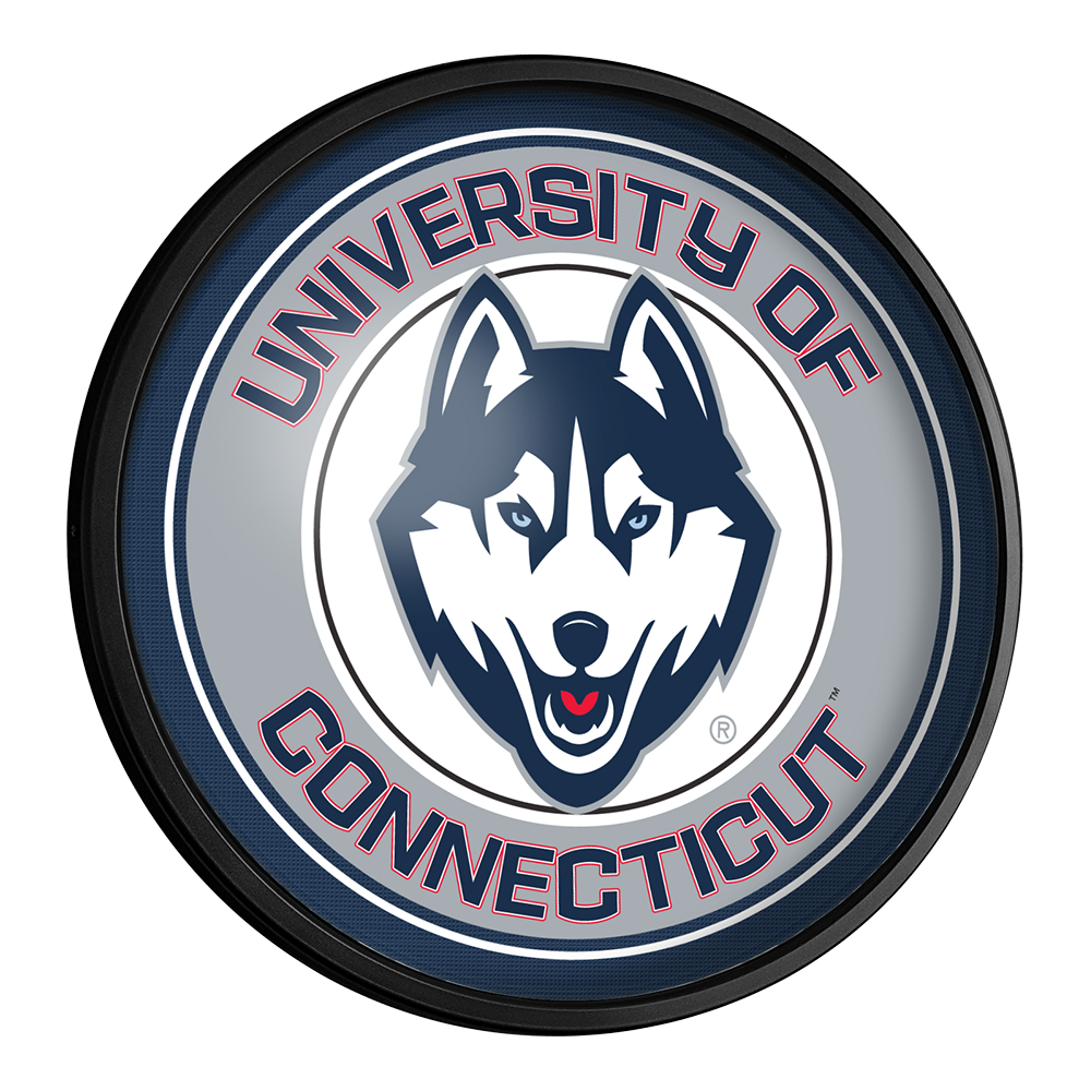 UConn Huskies Round Slimline Lighted Wall Sign