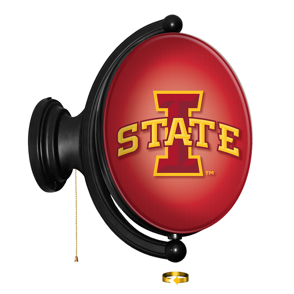 Iowa State Cyclones: Original Oval Rotating Lighted Wall Sign
