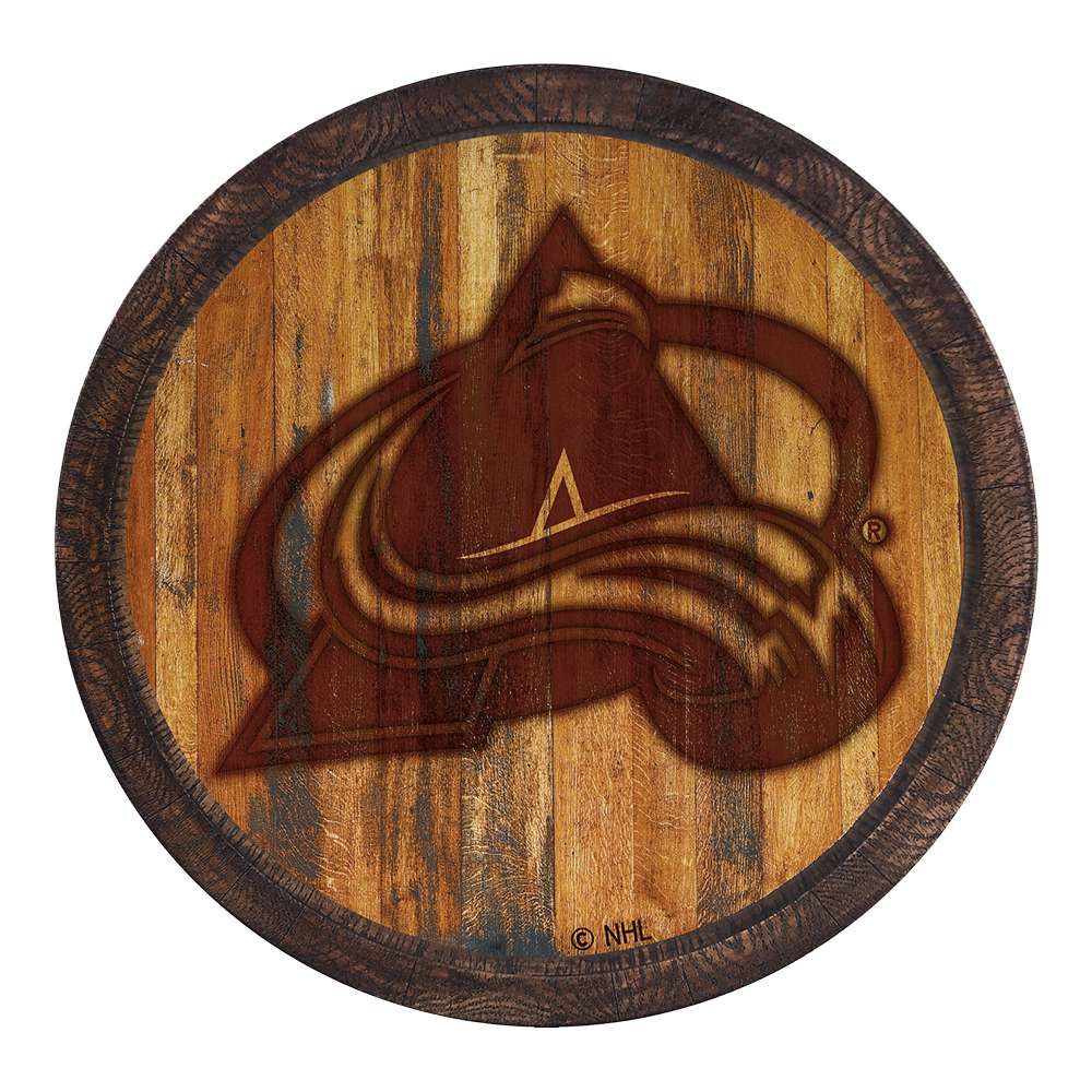 Colorado Avalanche Branded "Faux" Barrel Top Sign  