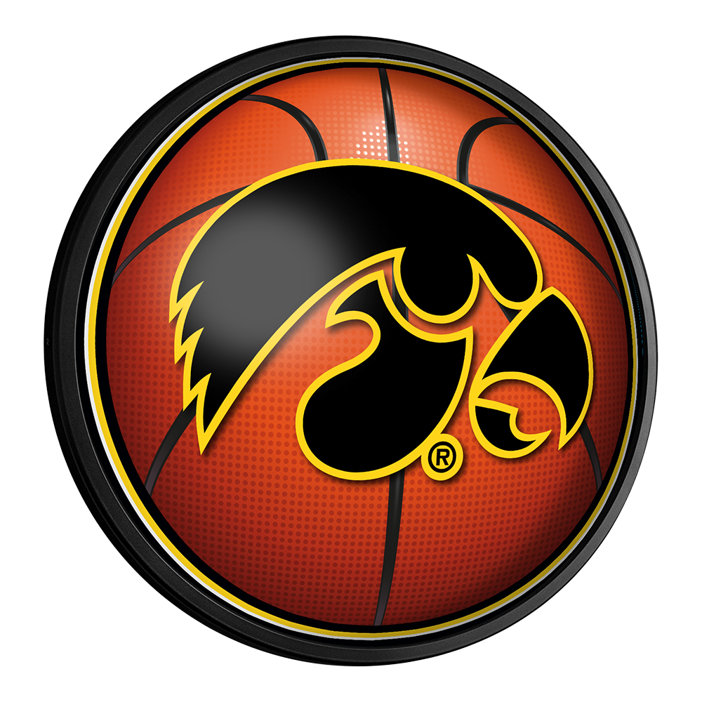 Iowa Hawkeyes: Basketball - Round Slimline Lighted Wall Sign