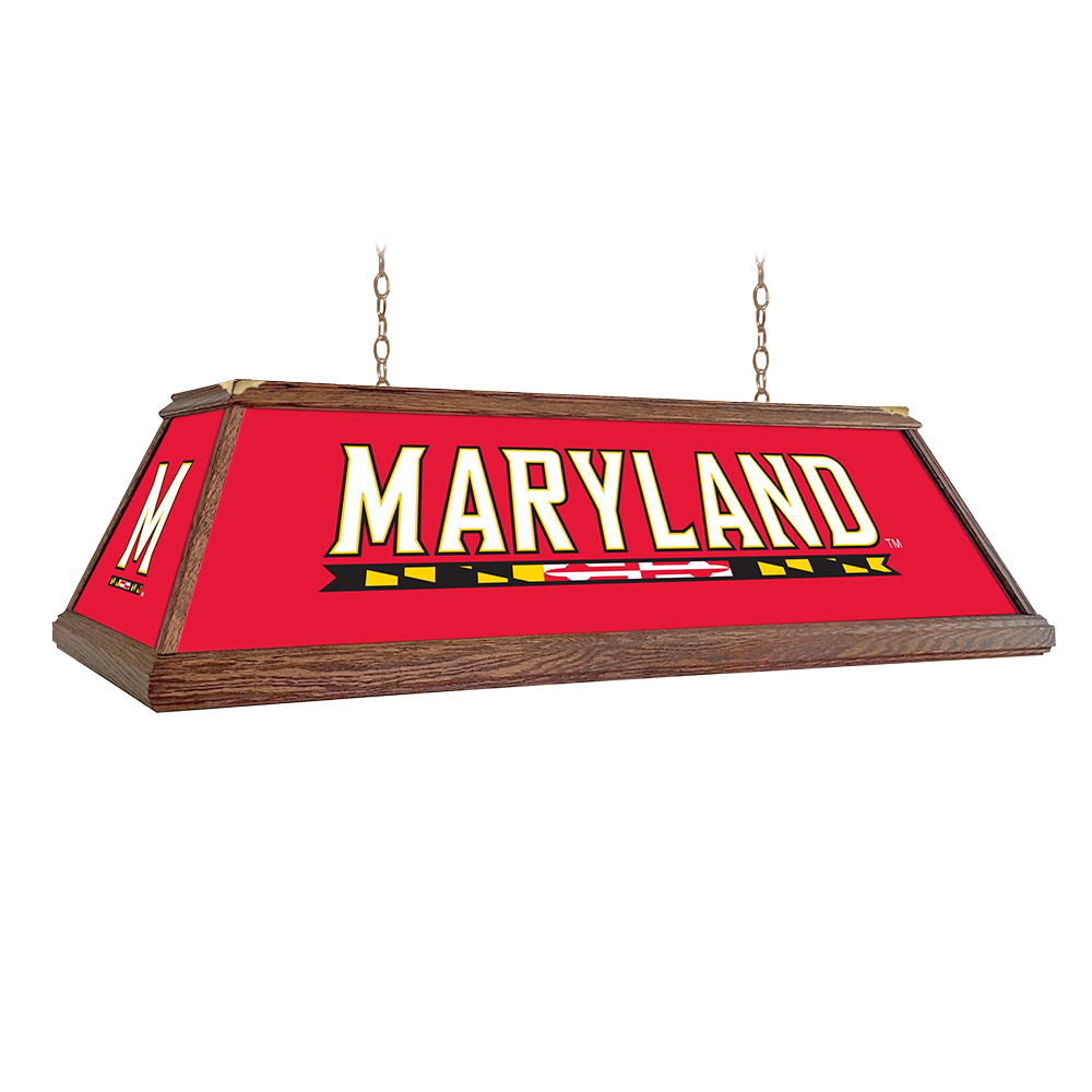 Maryland Terrapins Premium Wood Pool Table Light