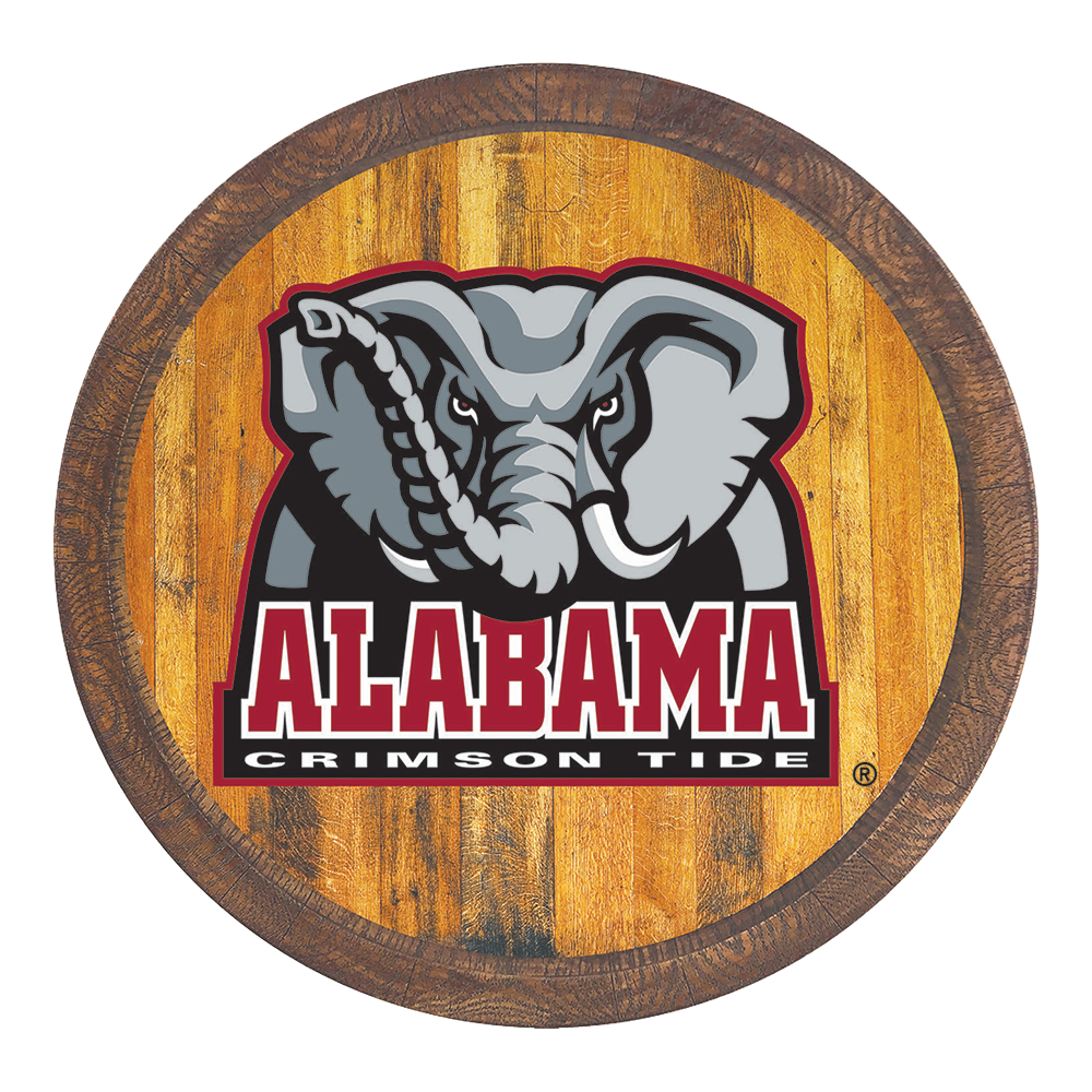 Alabama Crimson Tide: Al Logo - "Faux" Barrel Top Sign  