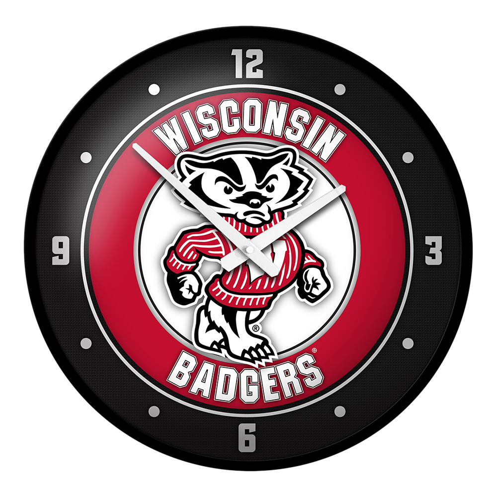 Wisconsin Badgers: Mascot - Modern Disc Wall Clock