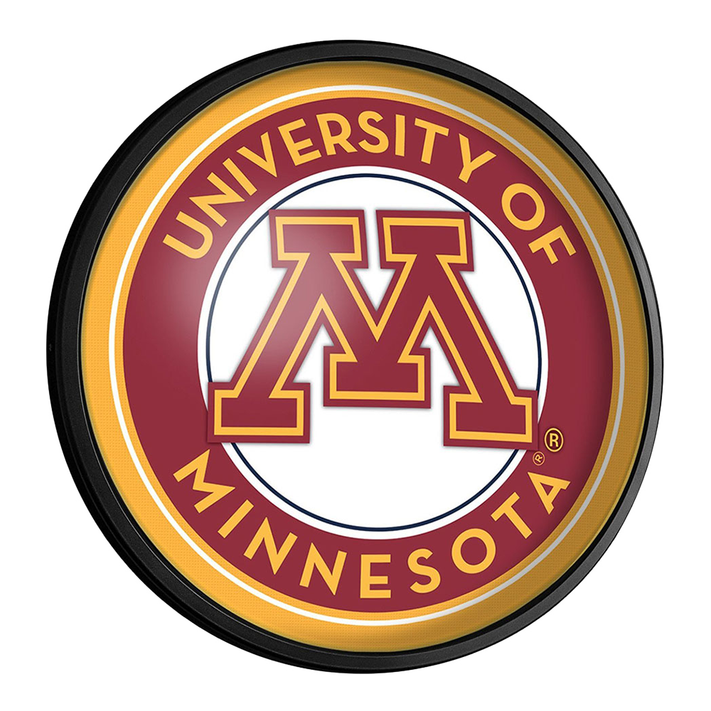 Minnesota Golden Gophers: Round Slimline Lighted Wall Sign