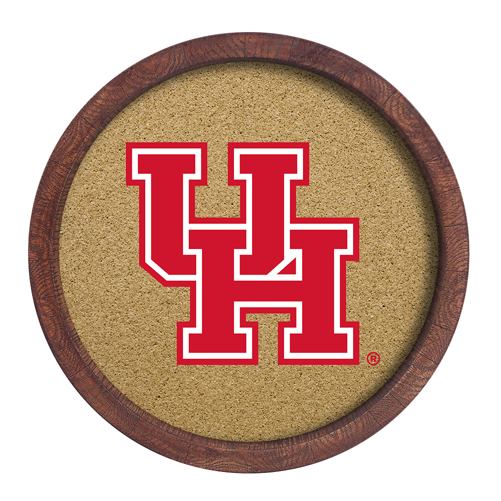 Houston Cougars: "Faux" Barrel Framed Cork Board  