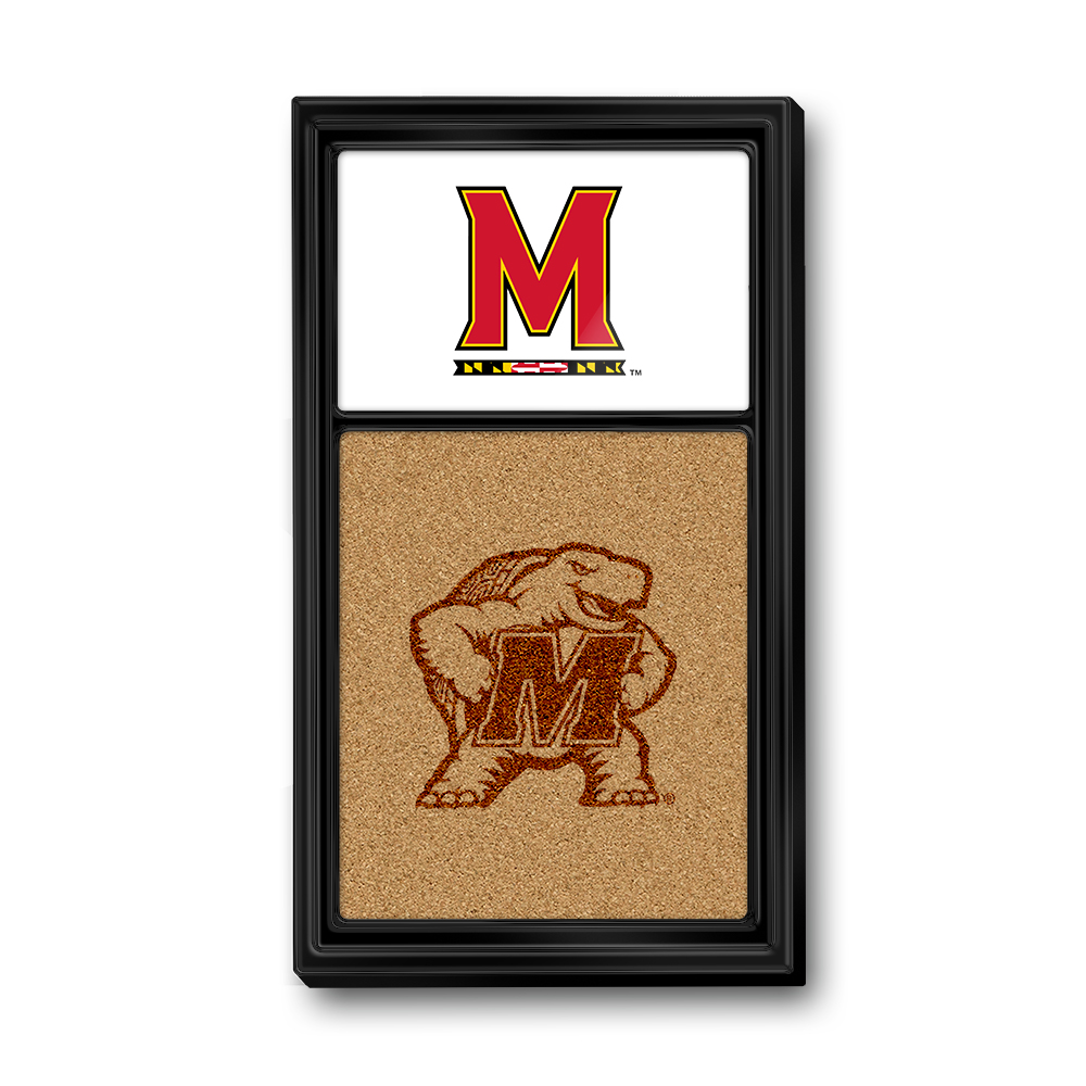 Maryland Terrapins Dual Logo - Cork Note Board