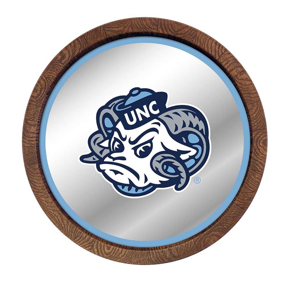 North Carolina Tar Heels: Mascot - "Faux" Barrel Top Mirrored Wall Sign  