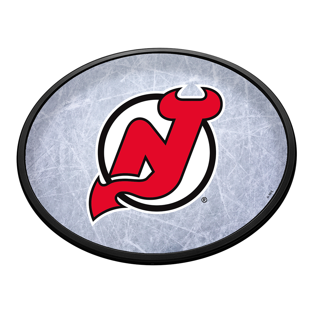 New Jersey Devils: Ice Rink - Oval Slimline Lighted Wall Sign