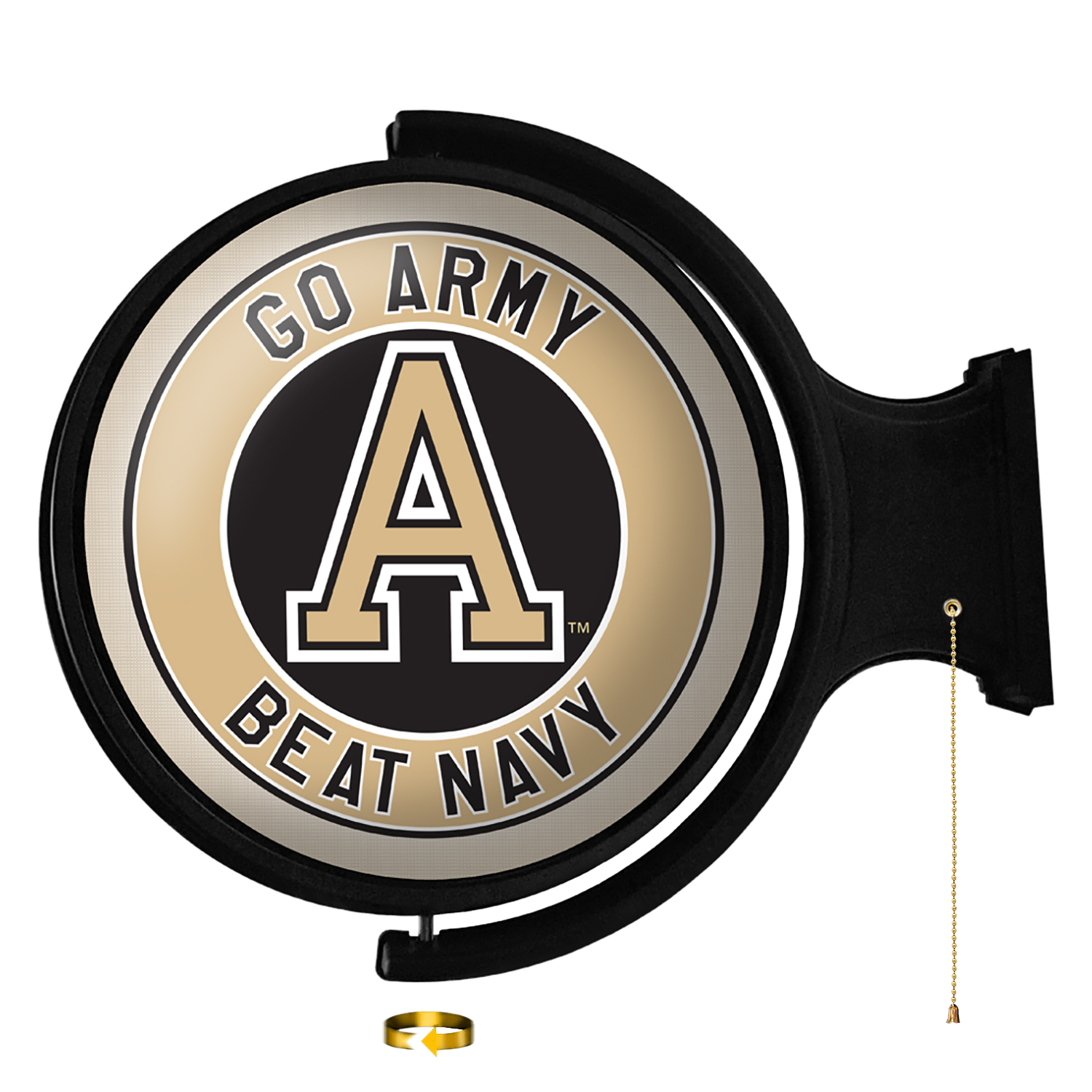 Army Black Knights: Original Round Rotating Lighted Wall Sign