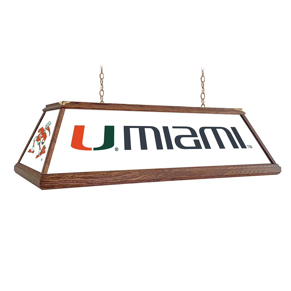 Miami Hurricanes: Premium Wood Pool Table Light