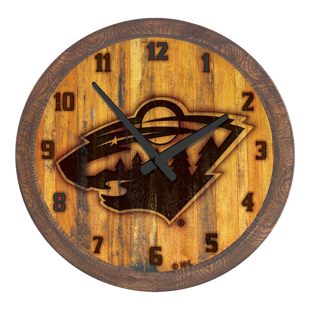 Minnesota Wild: Branded "Faux" Barrel Top Wall Clock  