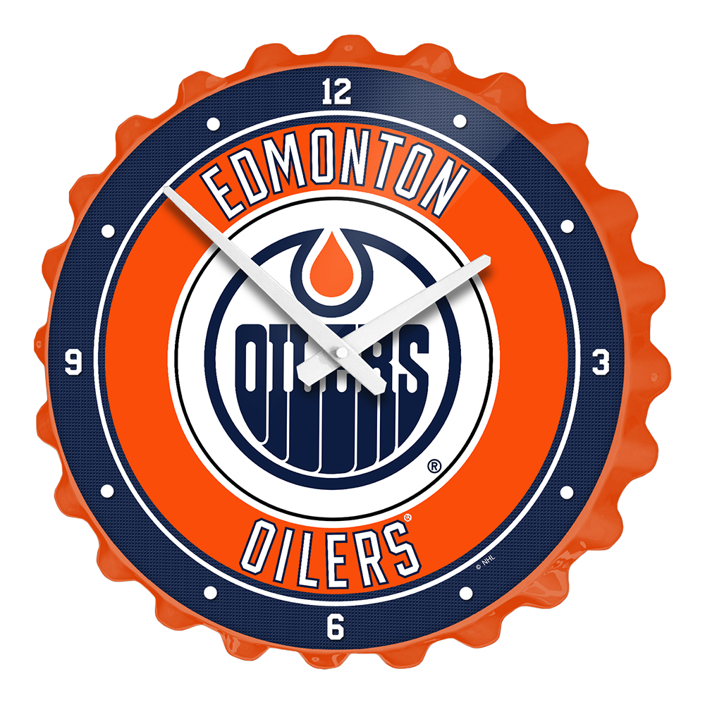 Edmonton Oilers: Bottle Cap Wall Clock
