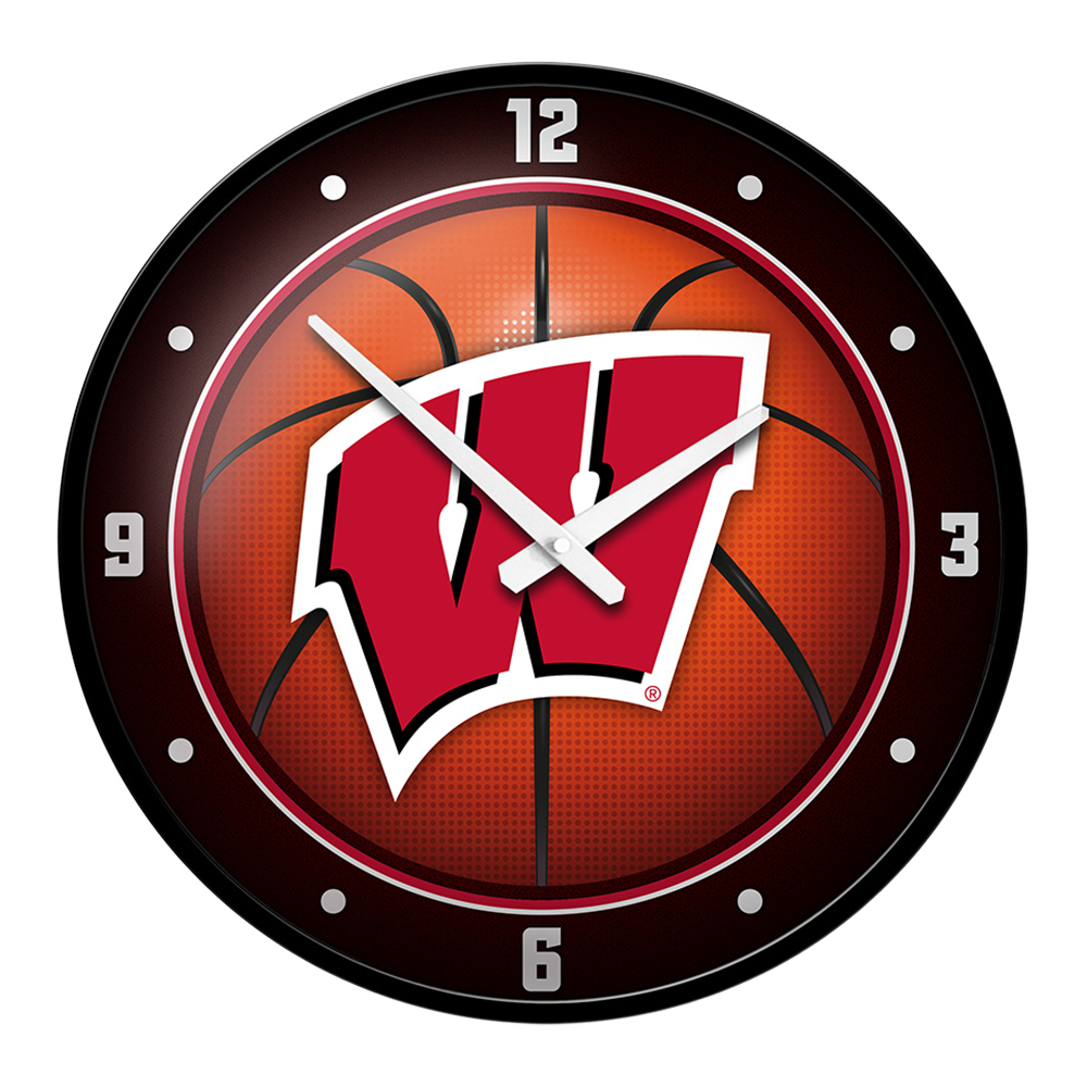 Wisconsin Badgers: Basketball - Modern Disc Wall Clock