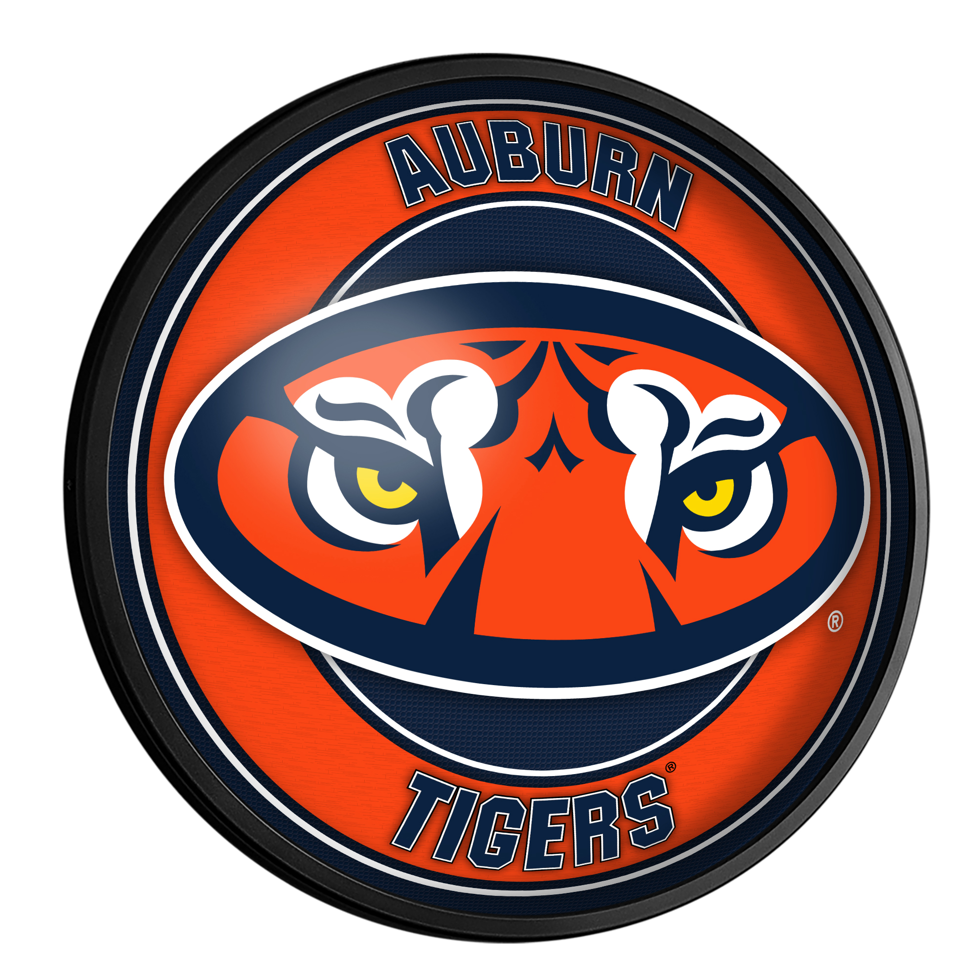 Auburn Tigers: Tiger Eyes -Round Slimline Lighted Wall Sign