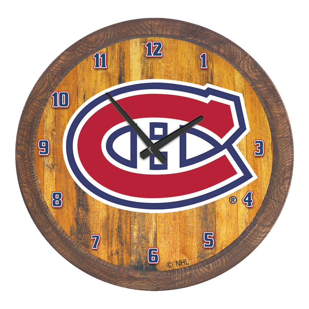 Montreal Canadiens: "Faux" Barrel Top Wall Clock  