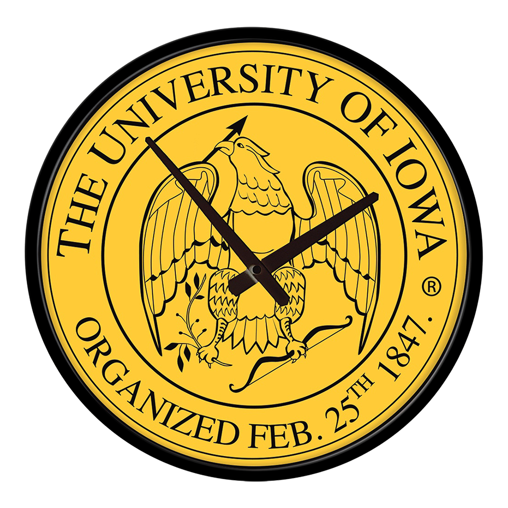 Iowa Hawkeyes: University Seal - Modern Disc Wall Clock