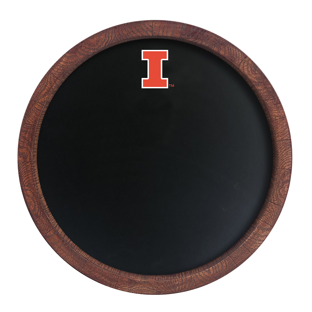 Illinois Fighting Illini Chalkboard "Faux" Barrel Top Sign  