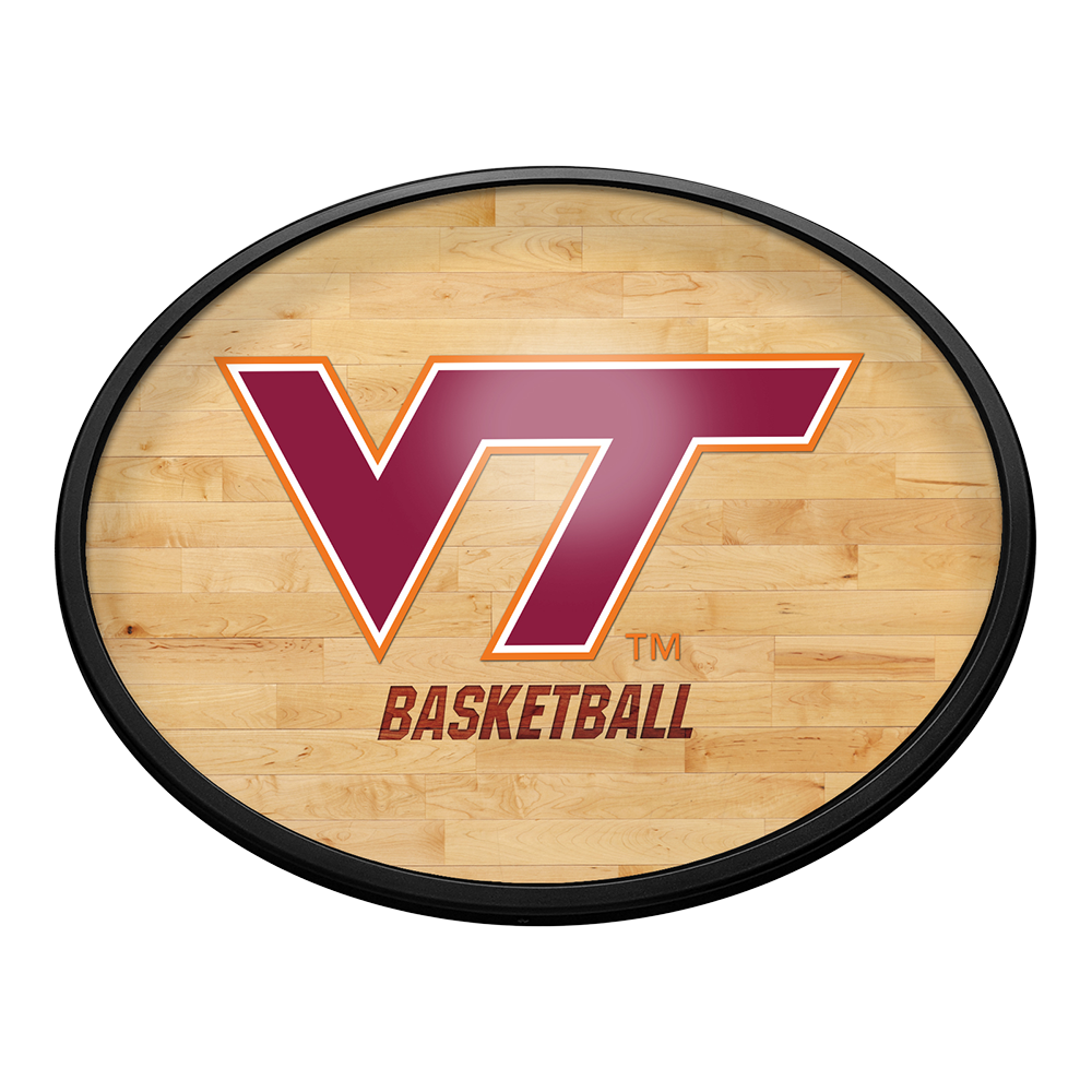 Virginia Tech Hokies: Basketball - Oval Slimline Lighted Wall Sign