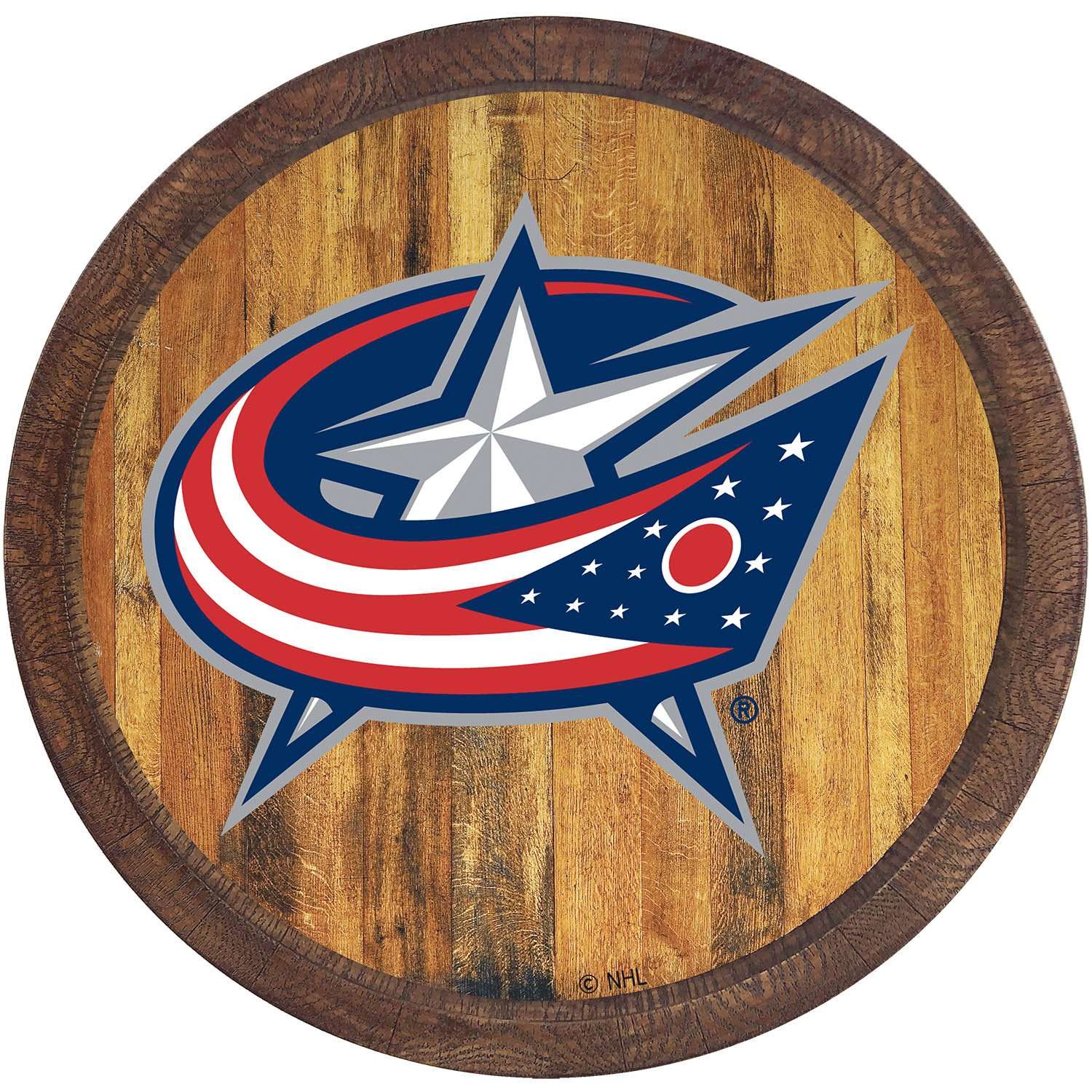 Columbus Blue Jackets: "Faux" Barrel Top Sign  