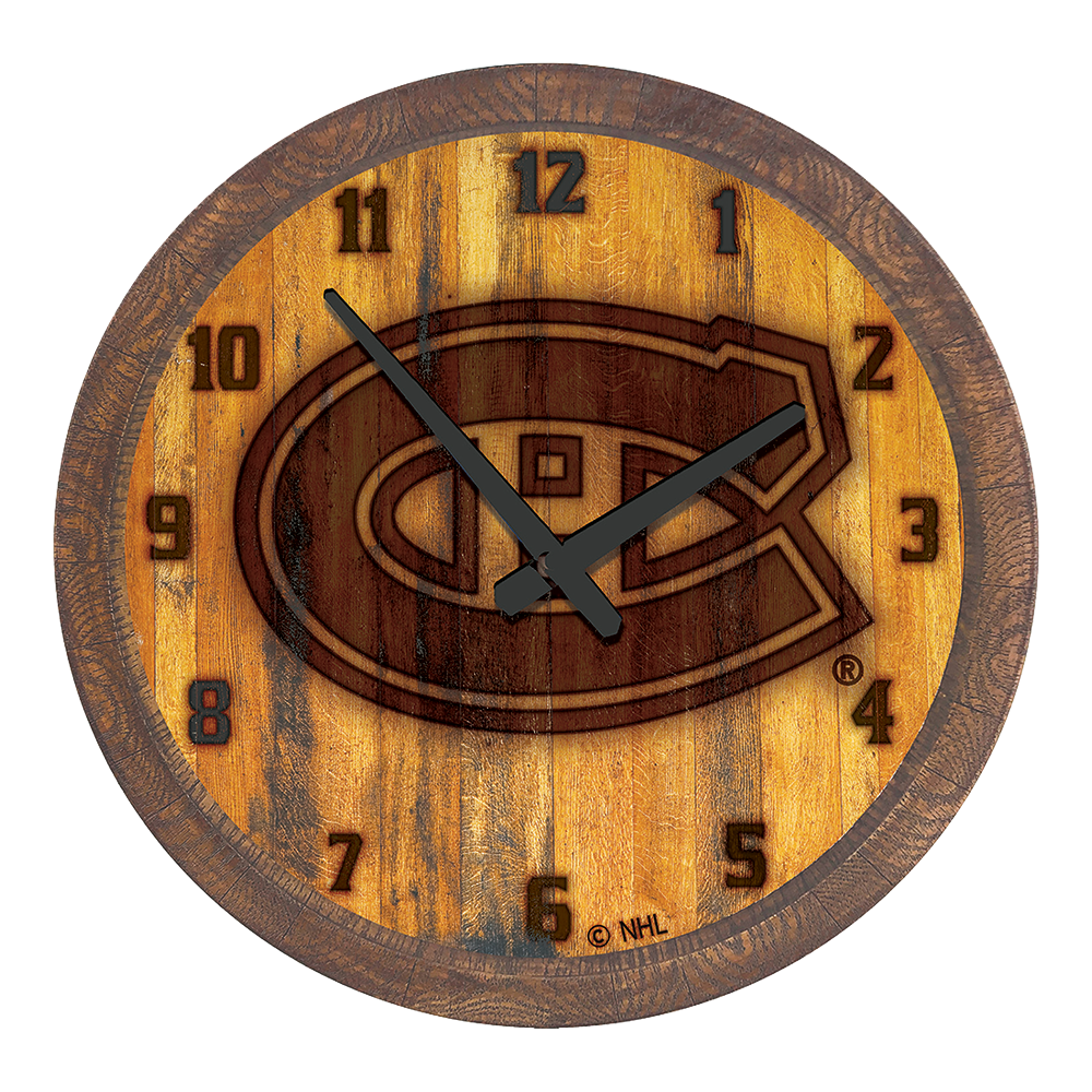 Montreal Canadiens: Branded "Faux" Barrel Top Wall Clock  