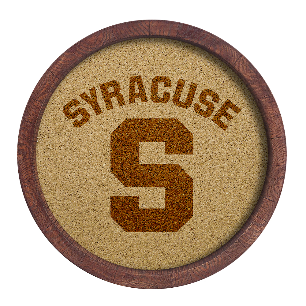 Syracuse Orange: "Faux" Barrel Framed Cork Board  