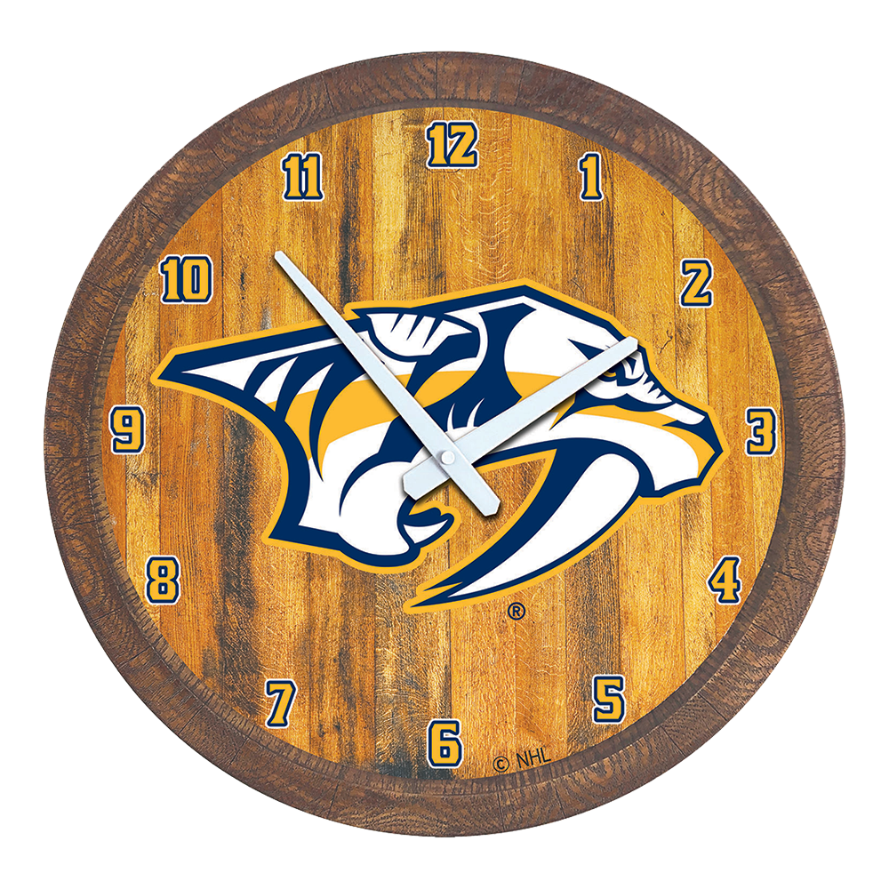Nashville Predators: "Faux" Barrel Top Wall Clock  