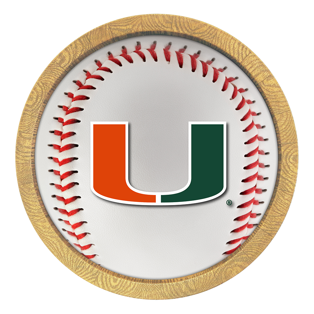 Miami Hurricanes: Baseball - "Faux" Barrel Frame Sign  